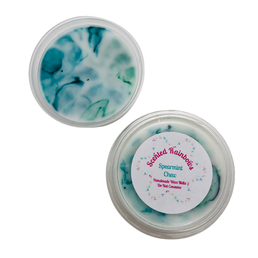 Spearmint Chew Wax Melt Pot - long lasting luxury spearmint wax melt, sweet and minty wax melt pot