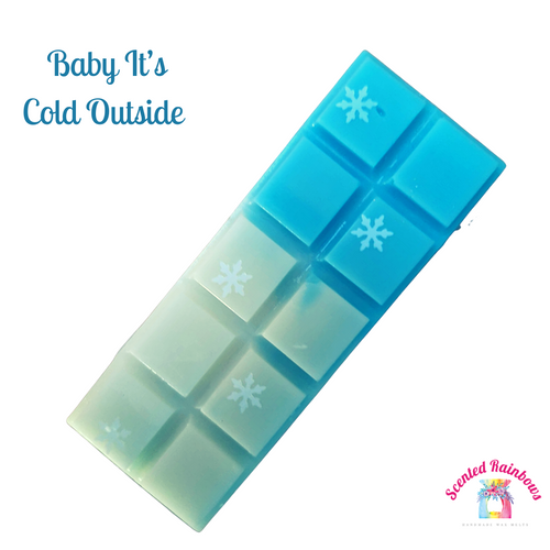 Baby It's Cold Outside Wax Melt Bar - Two Tone Wax Melt - Christmas Wax - Cinnamon and Clove Scent - Blue and White Wax