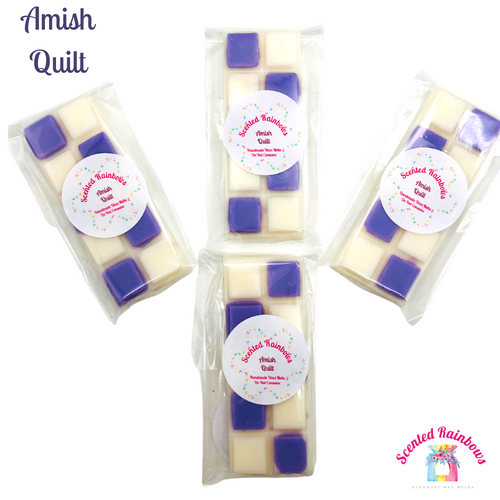 Amish Quilt Wax Melt Snap Bar - long lasting luxury wax melts - quilted design - cosy fresh scent - laundry scented wax