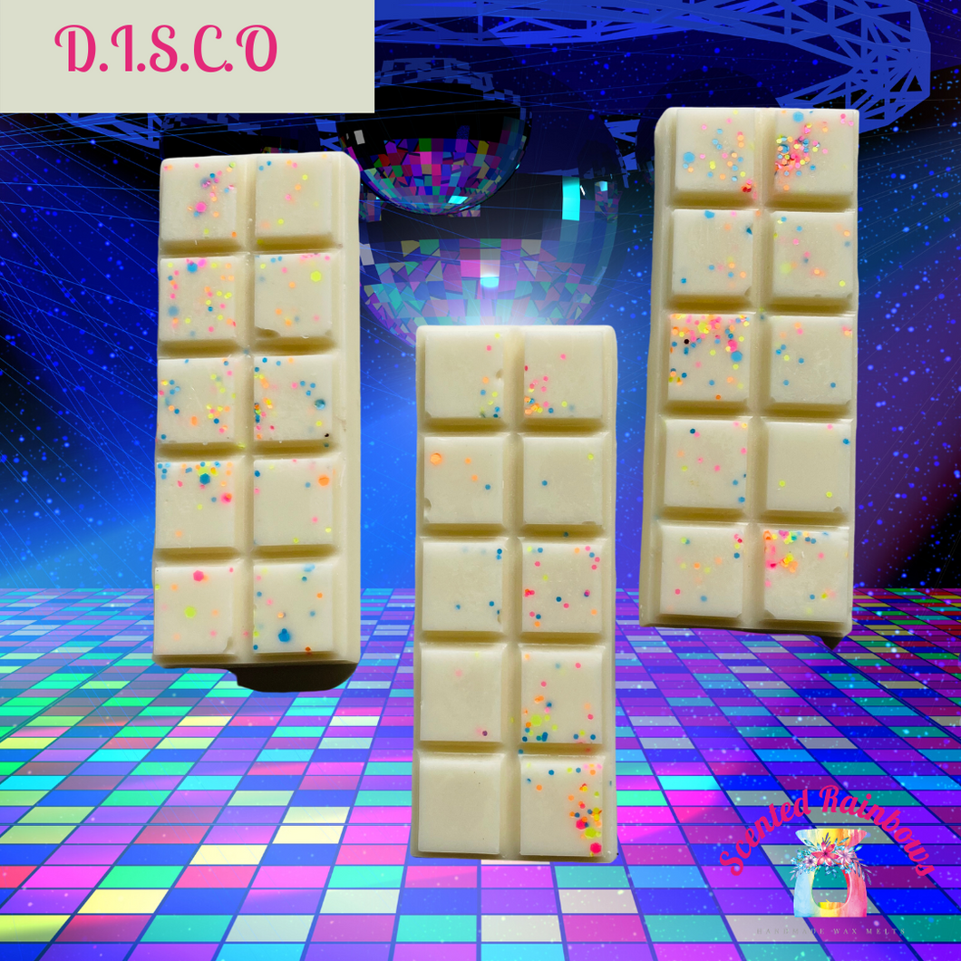 D.I.S.C.O Wax Melt Snap Bar - White Wax Melt - Easy to Break - Zingy Scent