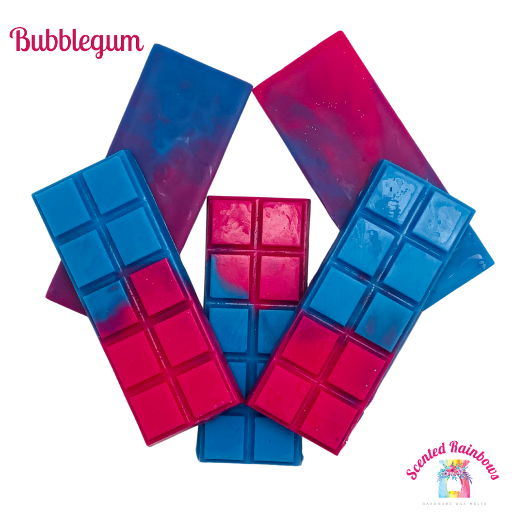 Bubblegum Wax Melt Dnap Bar - Super Strong Fruity Gum Scent - Long Lasting Wax Melt - Easy to Store - Blue and Pink Wax - Childhood Sweet Scents