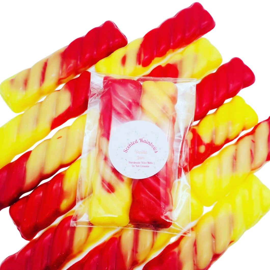 Vanilla Jam twists -  Luxury wax melts - long lasting - highly scented - colourful - wax twists - unique - houseblends