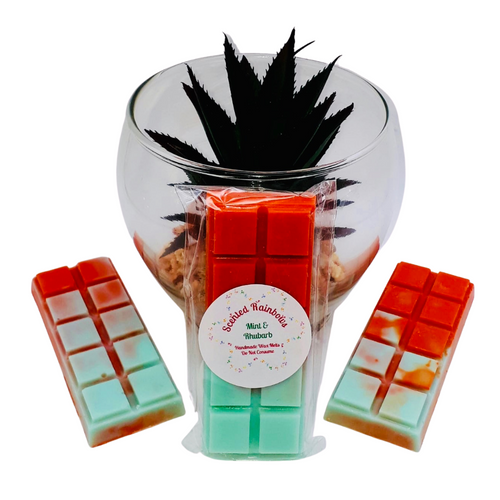 Rhubarb & Mint Wax Melt Bar, long lasting luxury fruity wax melt bar