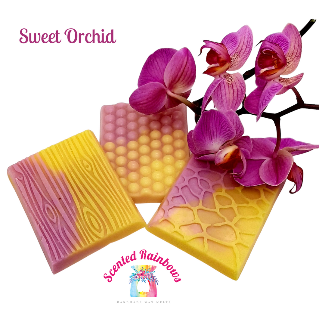 Sweet Orchid Texture Bar - long lasting luxury handmade textured wax bar, sweet scented colourful wax bar