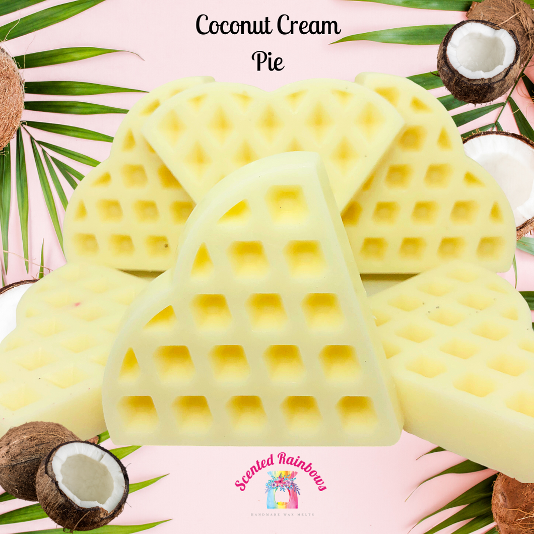Coconut Cream Pie Wax Waffle - Strong Coconut, Vanilla And Buttercream Scent - Bakery Scent - White Wax Waffle