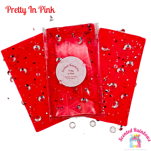 Pretty In Pink Diamond wax bar, long lasting luxury wax melts, vibrant, diamond shape wax bar,Lingonberries, Raspberries, Blueberries & Tart Cassis, Sweet Orange