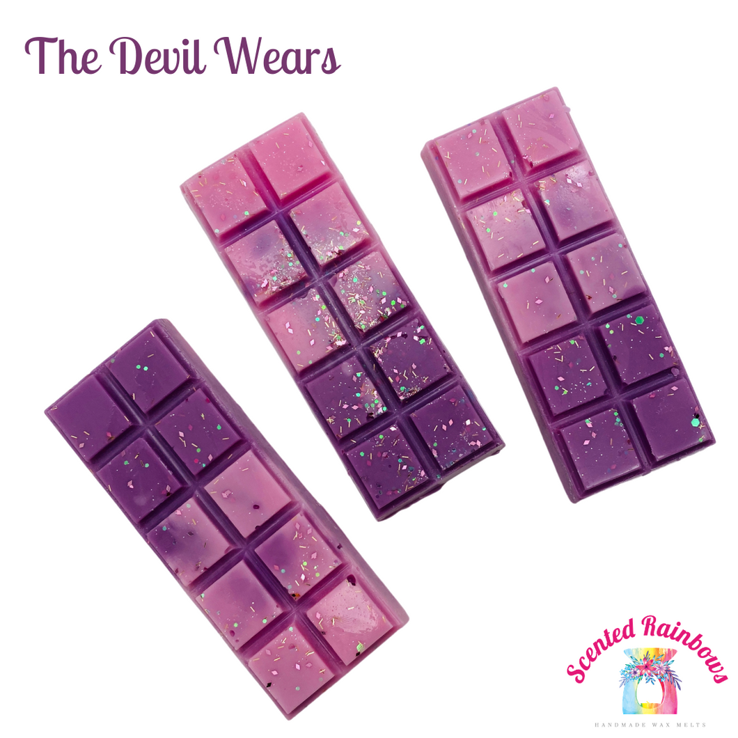The Devil Wears wax melt snapbar - long lasting luxury handmade wax melt snapbar - popular designer perfume dupe - prada candy dupe