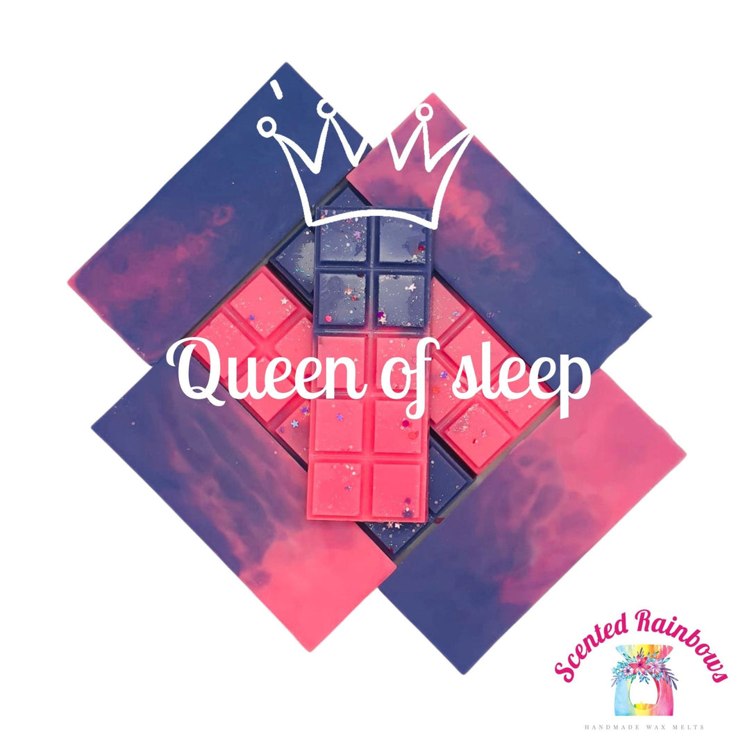 Queen of sleep Wax Melt Bar, long lasting luxury wax melts, unique house blend, colourful wax melt bar, lush dupe ice queen, lush dupe sleepy time
