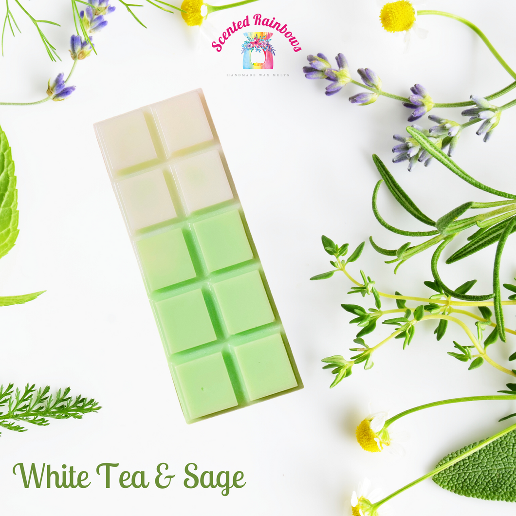 White Tea & Sage Bar - Luxury wax - Long lasting wax - Wax snapbar - Complex Scent