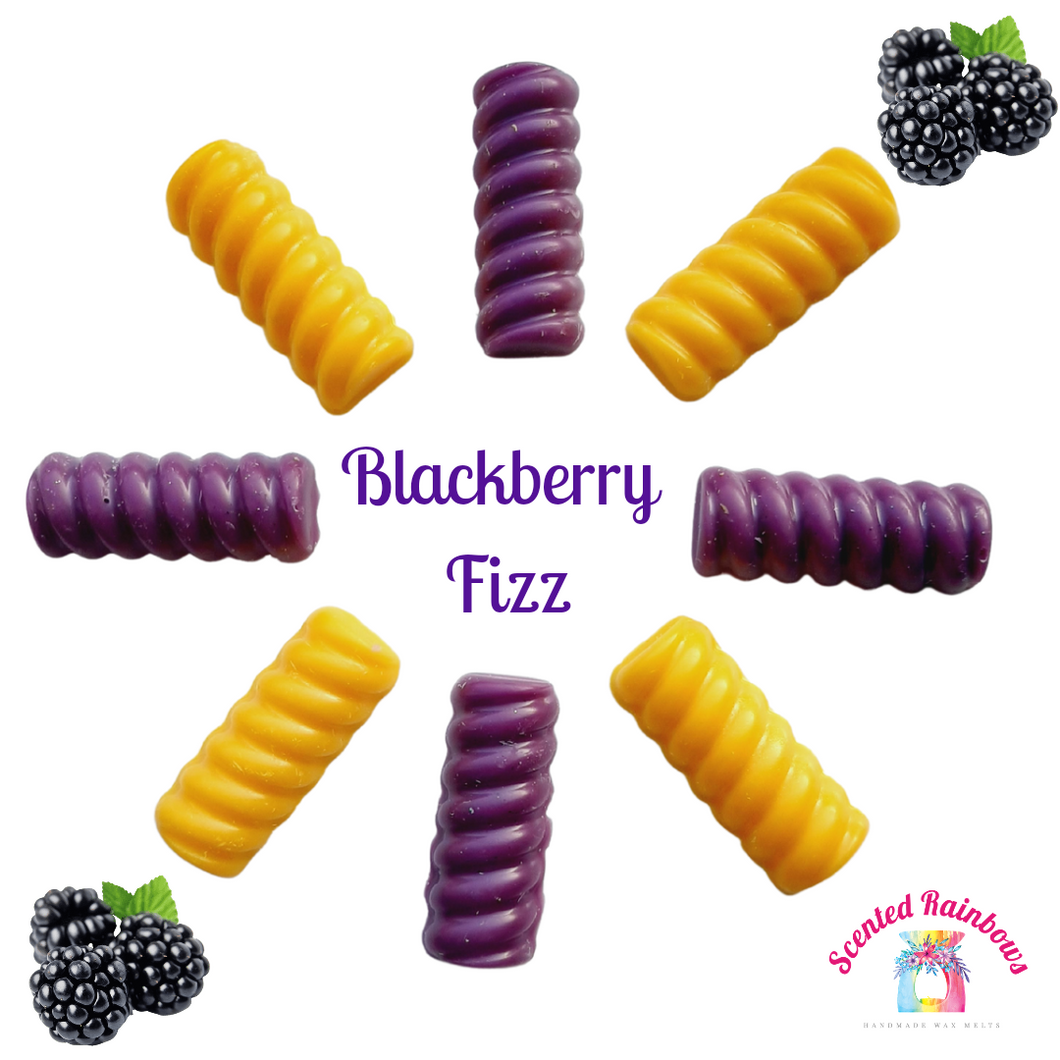 Blackberry Fizz Wax Melt Twists - Scented Rainbows - Novelty Shape Wax Twists - Fruity and Fizzy Scent - Purple and Yellow Wax Twists - Perfect Size Wax Melts