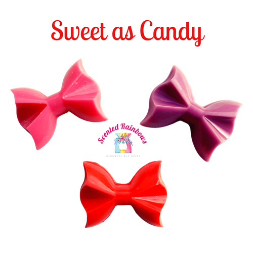 Sweet as Candy Wax Bow melts - Long-lasting luxury Wax - Handmade Fruity and Sweet Melts - Novelty Bow Shapes