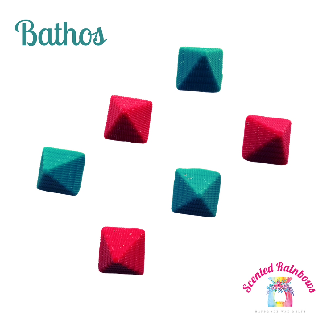 Bathos Wax Melt Pyramids - Scented Rainbows - Novelty Pyramid Wax Melt Shapes - Violet and Clove Scented wax