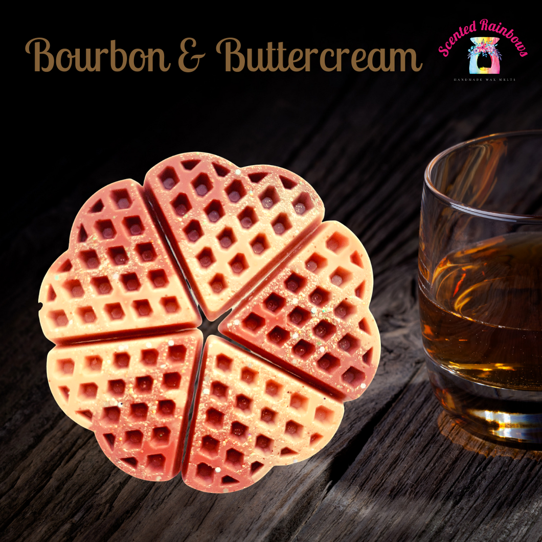 Bourbon Buttercream Wax Melt Waffle - Scented Rainbows - Ambre Wax - Two Tone Wax - Bourbon Scent Blend - Creamy Buttercream - Wax Waffles - Easy to Break - Long Lasting Bakery Scent