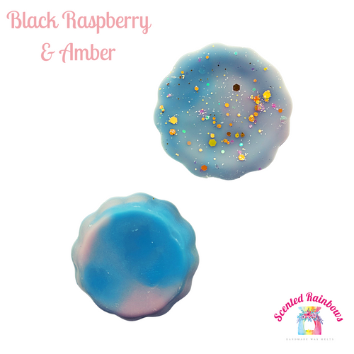 Black Raspberry & Amber Wax Tarts - Scented Rainbows - Duo Coloured Wax Melt Tarts - Easily Breakable - Sparkly Wax Tarts