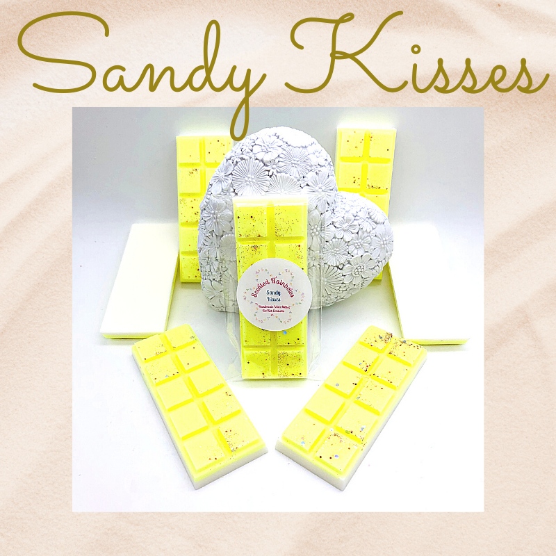 Sandy Kisses Wax Melt Snap Bar - long lasting luxury cool and fresh wax melt bar, colourful and vibrant wax melt snap bar