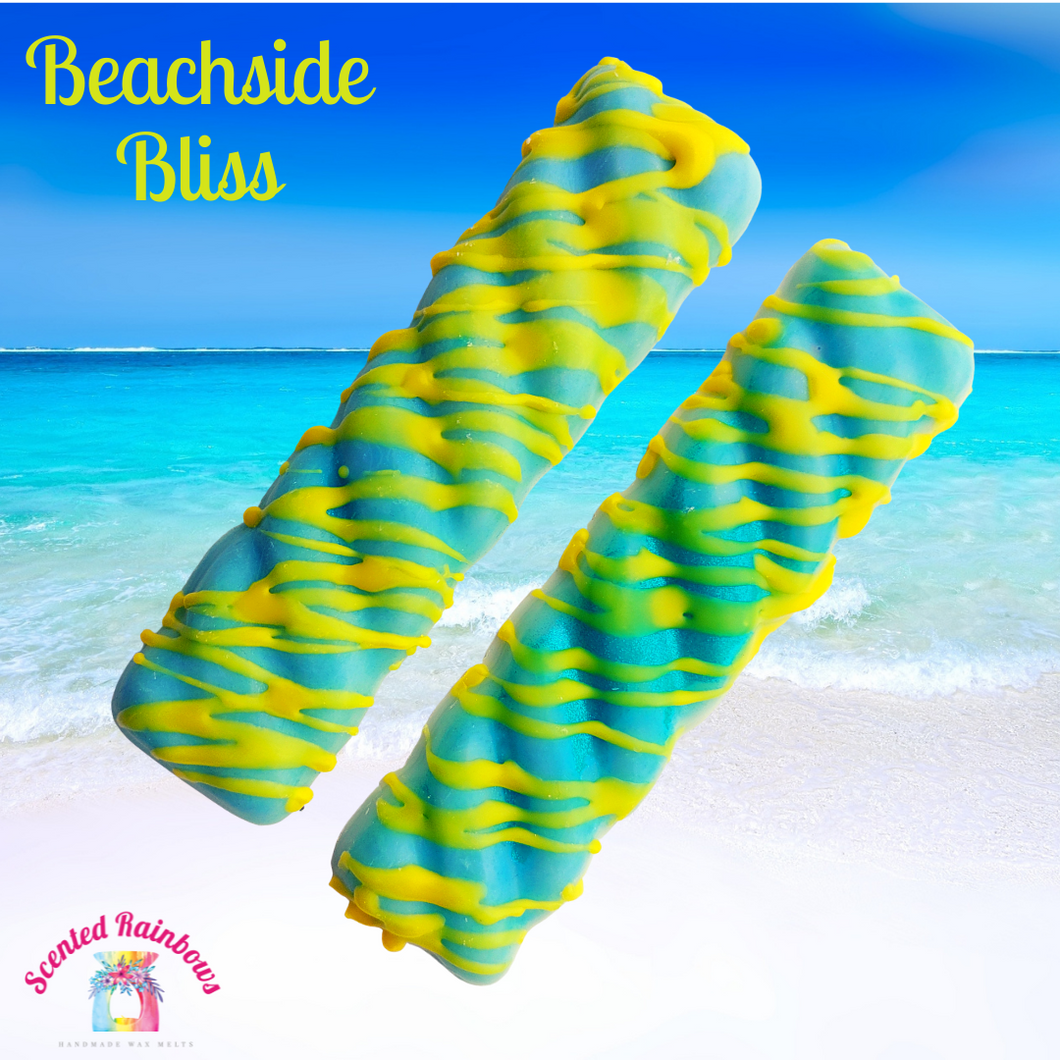 Beachside Bliss Wax Melt Twists - Scented Rainbows - Neon Drizzle Wax Melts - Blue and Yellow - Summer Scent - Novelty wax melt shapes - Wax Twists