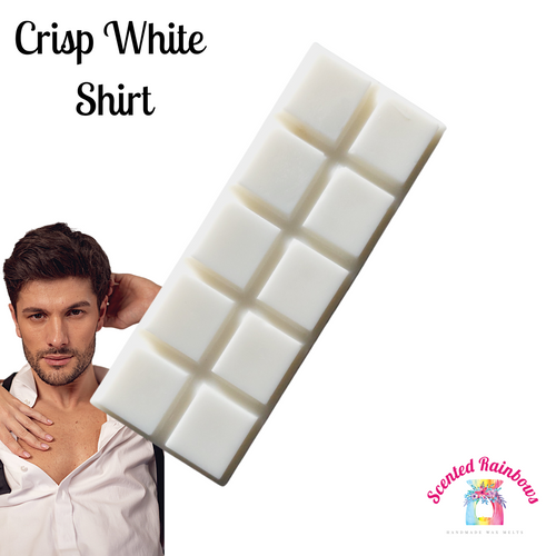 Crisp White Shirt Wax Melt Snap Bar - Plain White Wax Bar - Masculine Scent - Aftershave and Linen Blend - Unique Scent