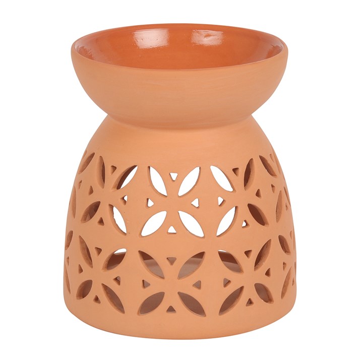 Terracotta Geometric Tealight Wax Warmer - Wax Burner - Great Size Melt Bowl - Wax Gift