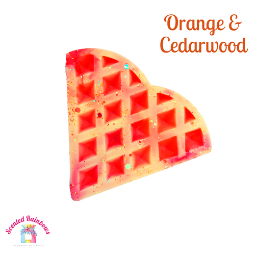 Orange & Cedarwood Wax Melt Waffle - Scented Rainbows 