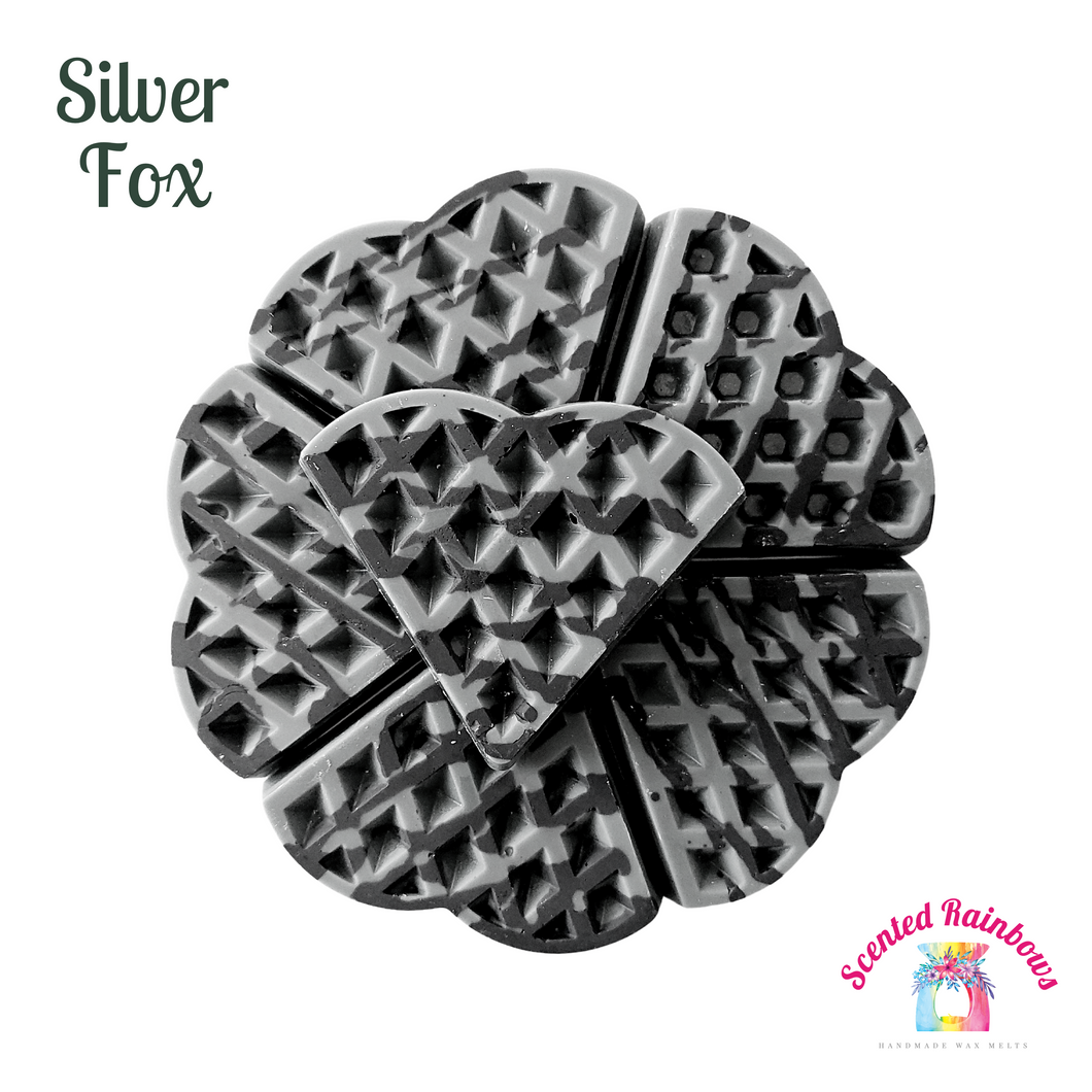Silver Fox Wax Melt Waffle - Grey and Black Wax Melt - Drizzle Effect Wax - Brut Dupe