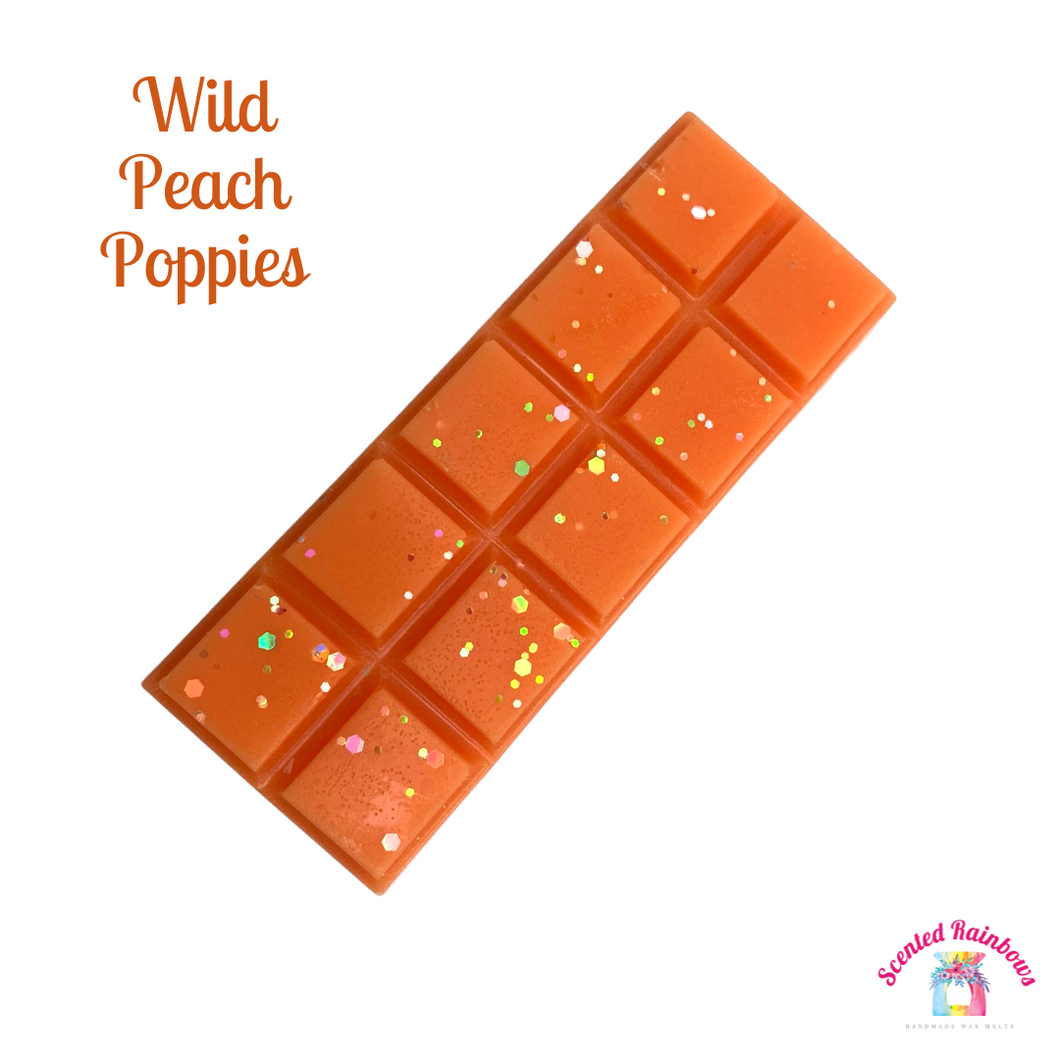 Wild Peach Poppies Wax Melt Snap Bar - Scented Rainbows - US Bath and Body Dupe - Fruity Wax Melts - Floral Wax Melts