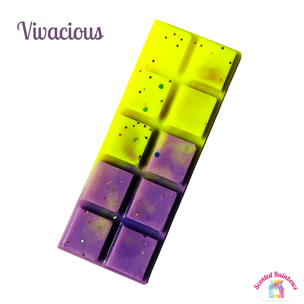 Vivacious Wax Melt Snap Bar - Long lasting luxury wax melt - Colourful wax 