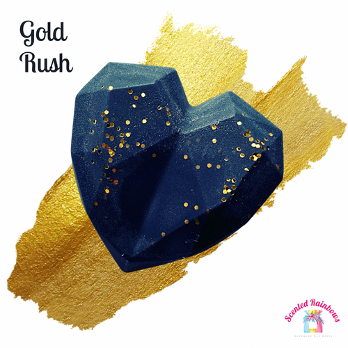 Gold Rush Wax Melt Geo Heart - Scented Rainbows 