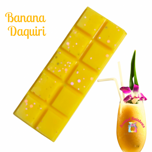 Banana Daquiri Wax Melt Snap Bar - Scented Rainbows  - Banana Cocktail - Long lasting wax melts - Yellow Wax