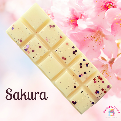 Sakura Wax Melt Snapbar - long lasting luxury wax melt, cherry blossom wax melt, silky sakura lush dupe