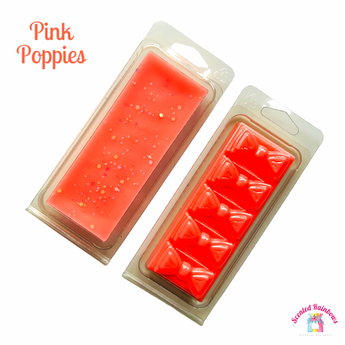 Pink Poppies Wax Melt Pack - Colourful Wax Pack - Clam Shell Wax Melts