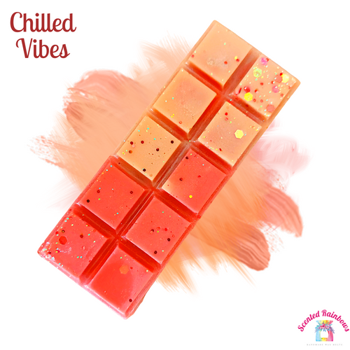 Chilled Vibes Wax Melt Snap Bar - Scented Rainbows - Mindful Moods Wax Collection - Ambre Two Tone Wax Bar - Floral, Earthy Oudh Scent Mix