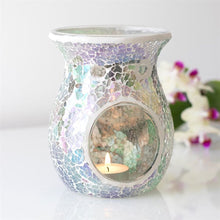 Load image into Gallery viewer, Large Light Blue Iridescent Crackle Wax Warmer
