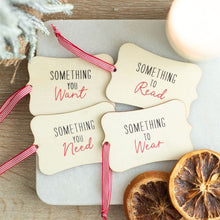 Load image into Gallery viewer, Set of 4 Reusable Wooden Gift Tags
