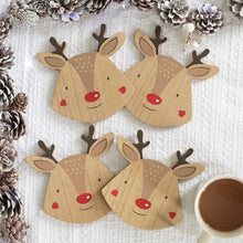 Load image into Gallery viewer, Set of 4 Reindeer Coasters
