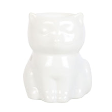 Load image into Gallery viewer, Shiny White Cat Oil/Incense Burner
