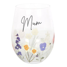 Load image into Gallery viewer, Mum Wildflower Stemless Glass
