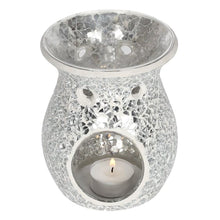 Load image into Gallery viewer, Large Silver Crackle Wax Warmer
