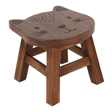 Load image into Gallery viewer, 26cm Children&#39;s Wooden Cat Stool
