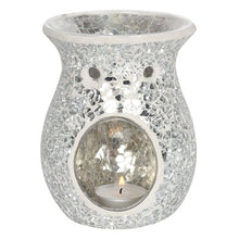 Load image into Gallery viewer, Large Silver Crackle Wax Warmer
