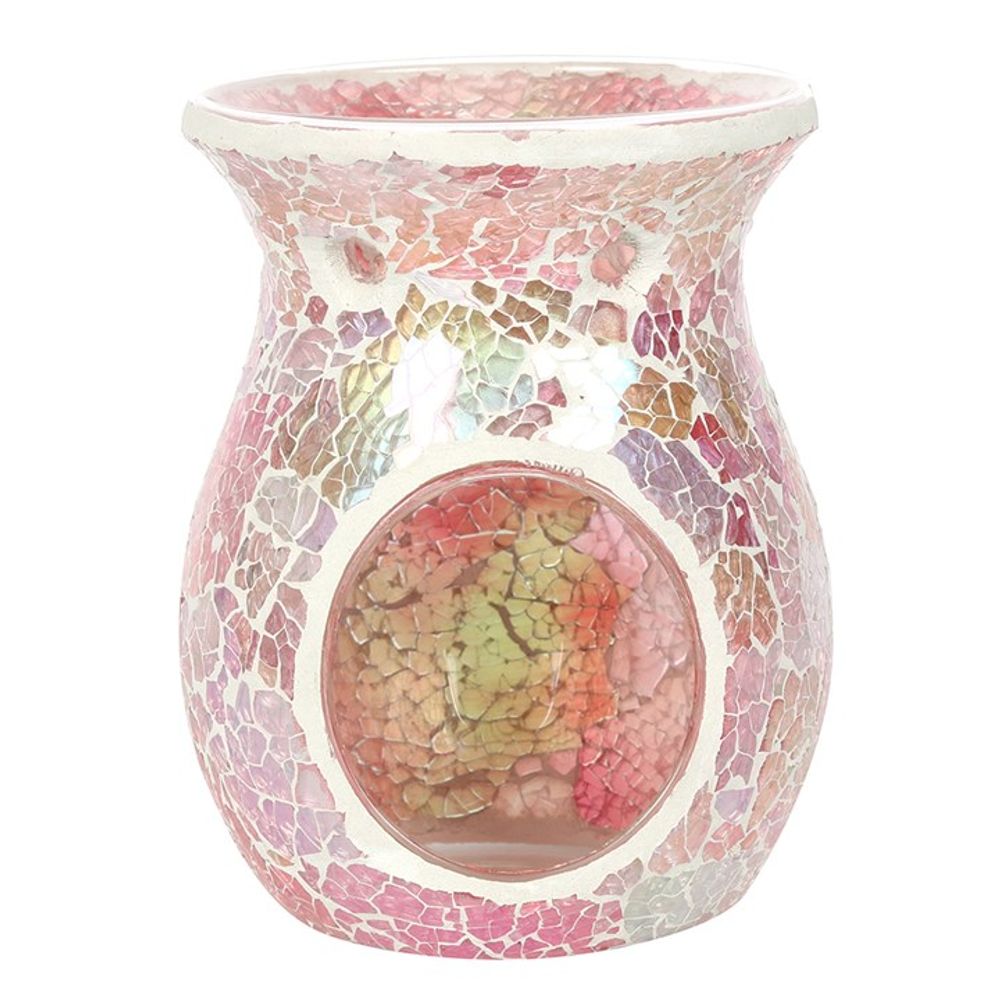 Large Pink Iridescent Crackle Wax Warmer