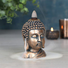 Load image into Gallery viewer, Bronze Buddha Head Backflow Incense Burner
