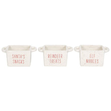 Load image into Gallery viewer, Set of 3 Ceramic Christmas Snack Bowls
